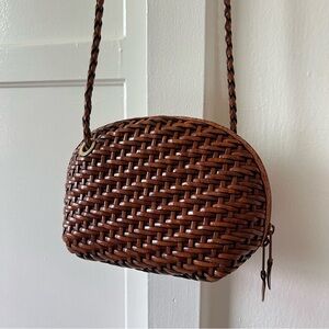 vintage nine west basket weave woven side bag